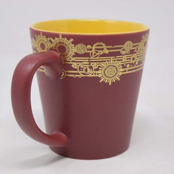 Empire State Building Coffee Mug Matte Maroon Red Glossy Yellow Gold Rare 11 oz - Picture 10 of 12